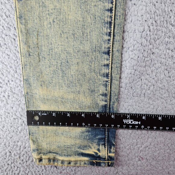 mnml Jeans Mens 33 Blue X146 Stretch Denim Distressed Slim Fit - Picture 11 of 16